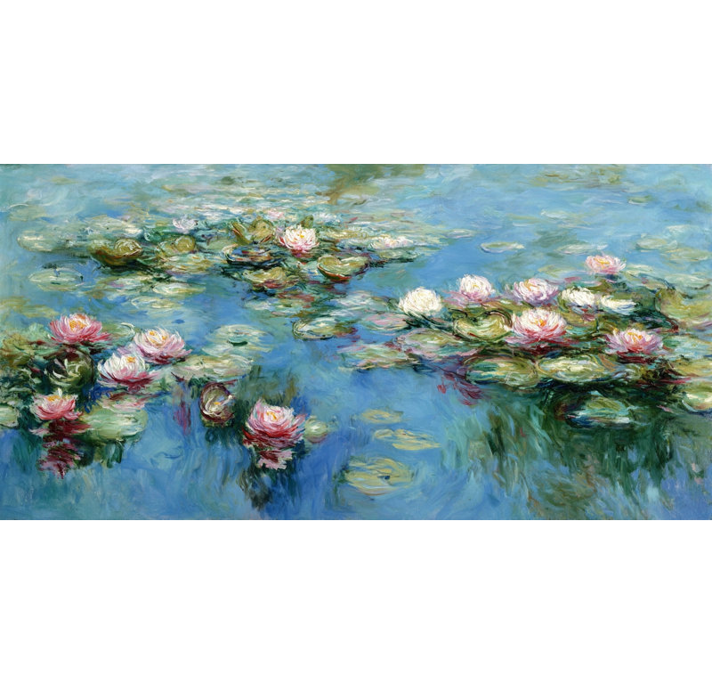 Art doré sur toile tendue Golden Lotus, H 24 po x l 48 po x P 1,5 po