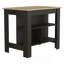 Îlot de cuisine, table de cuisine H 35 po, quatre pieds, trois tablettes de rangement ouvertes-1271784856