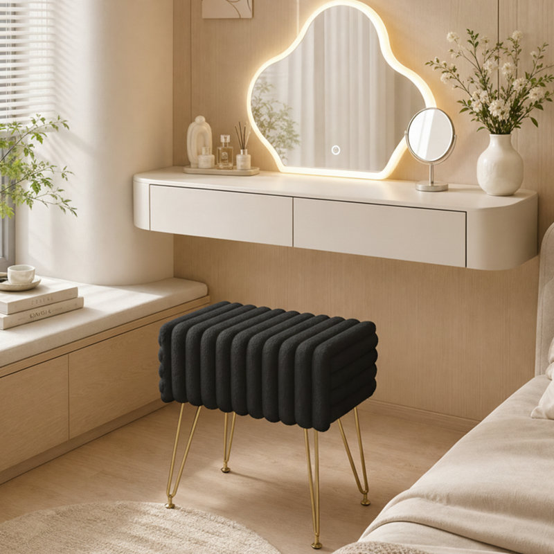Tabouret de coiffeuse Modern, Noir