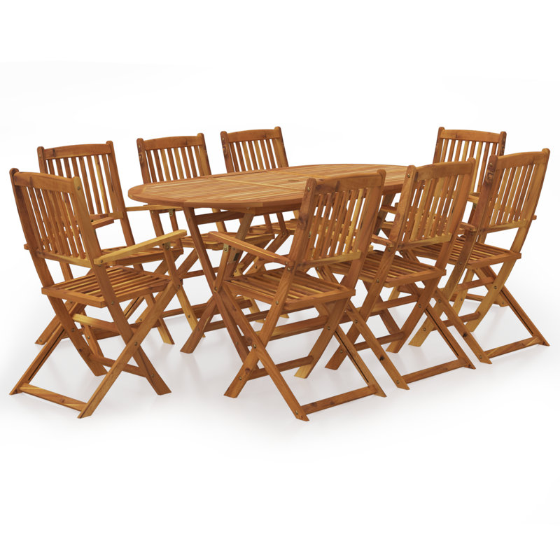 Kourtnee Oval 160Cm Long Dining Set, 8 Chairs