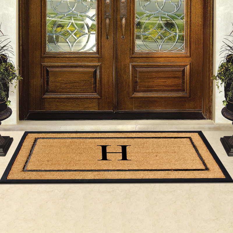 Ironton Natural Coir & Rubber Large Monogrammed Doormat, Thick Durable Entry Mats for Entrance Heavy Duty, Thin Profile, Long Lasting Front Door Mat - 30"x60"