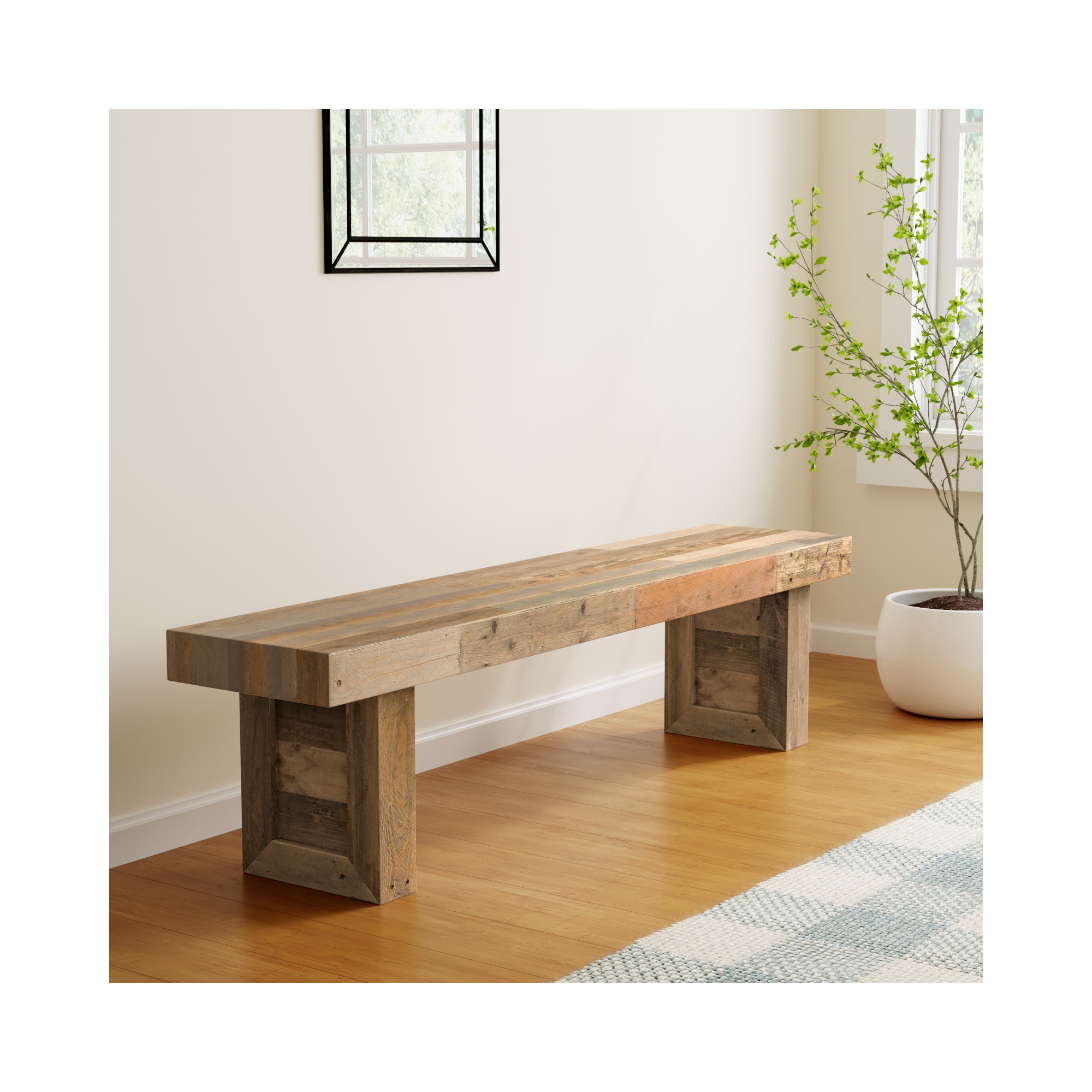 Lafond Bench, Natural, 18" H x 71" W x 15" D