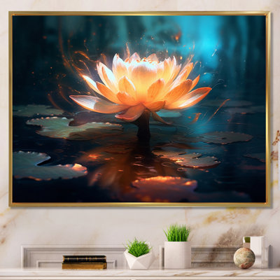 Cinématique lotus blanc dans un étang mystique - reproduction sur toile