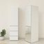 Système d'organisation modulaire en bois avec miroir en blanc
