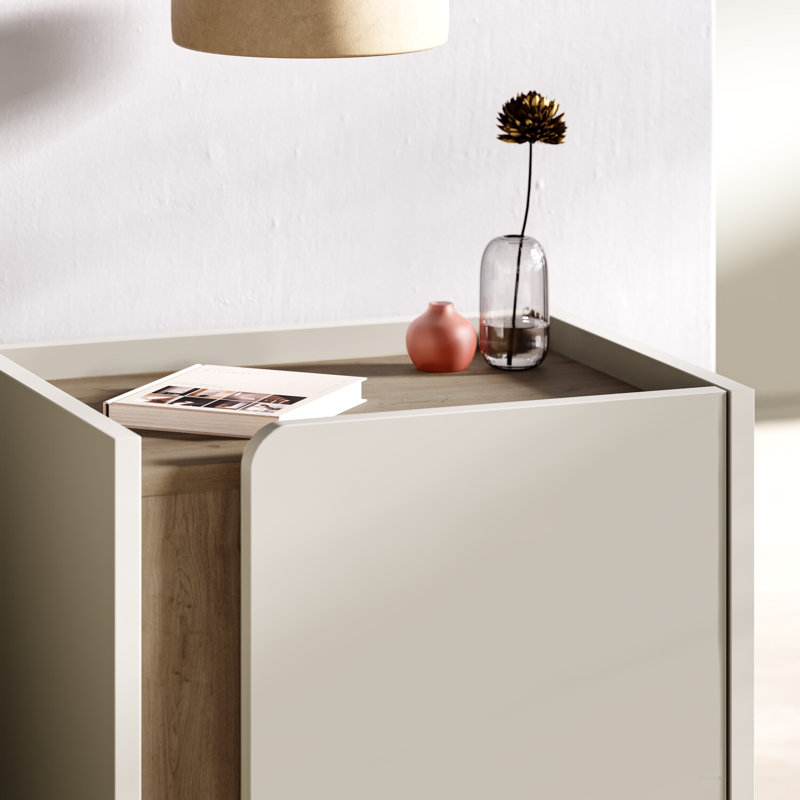 45.5cm W Manufactured Wood Bedside Table, White