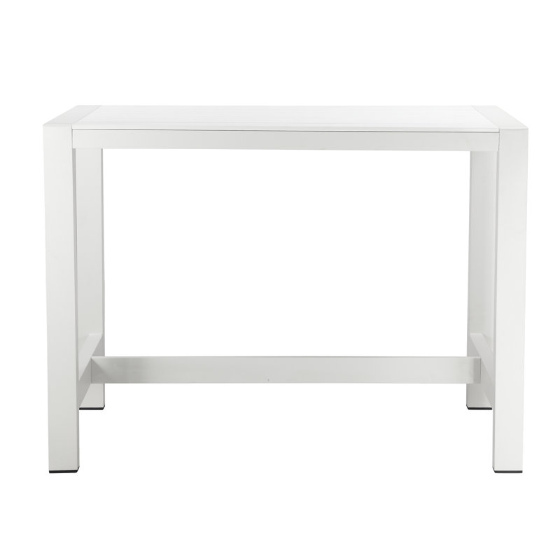Betty Ackland Aluminum Outdoor Bar-Height Dining Table – Modern Patio Pub Table with Rust-Free Frame & All-Weather Poly Resin Top