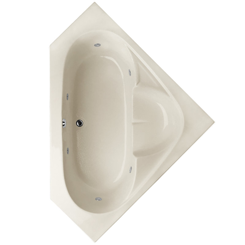 Rincon 59'' x 59'' Acrylic Bathtub, Biscuit, Matte Black