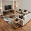 4 Pieces Fir Living Room Table Set