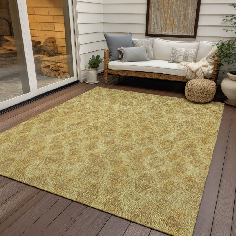 Kaylani Washable Geometric Indoor / Outdoor Rug, Rectangle 5' x 7'6"