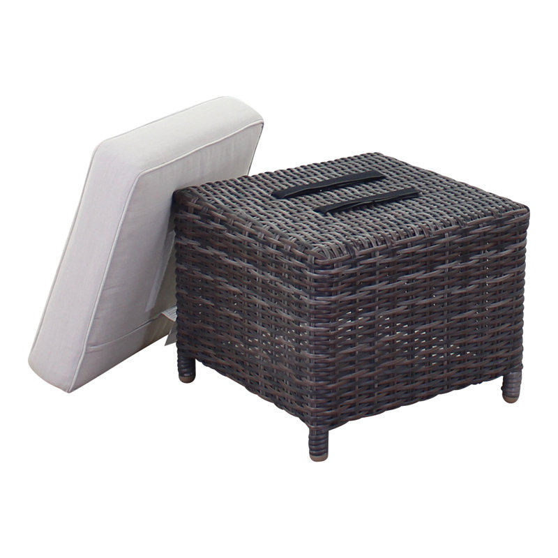 Repose-pieds d'extérieur avec coussin, Argent
