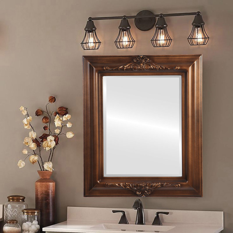 Miroir décoratif traditionnel Wokeham, H 41 po x l 29 po, Coucher de soleil doré