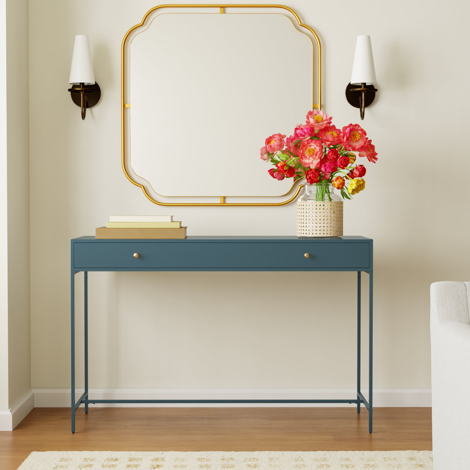 Springer 48'' Console Table, Blue