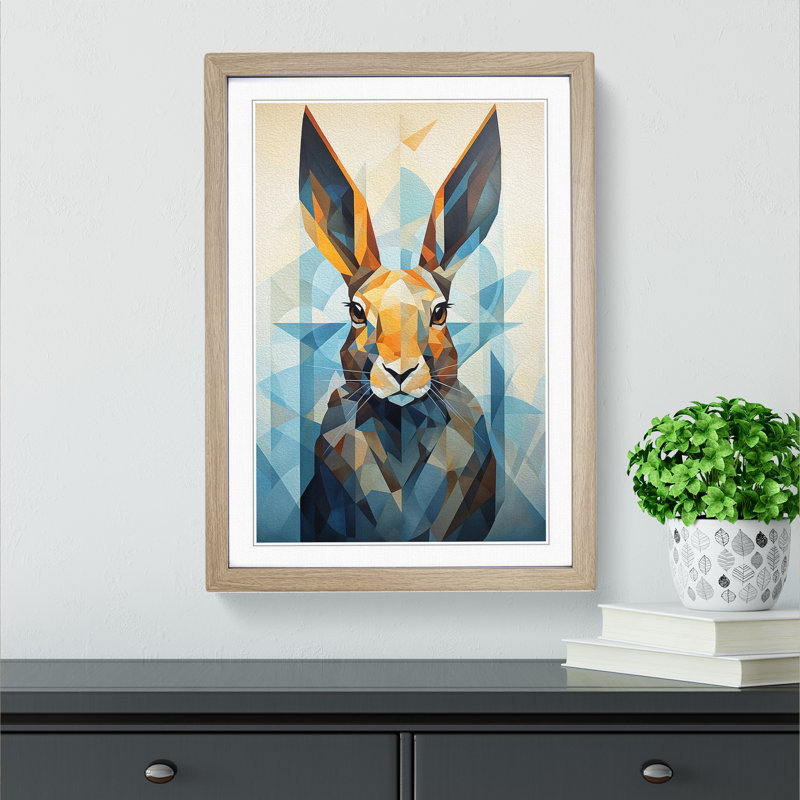 Hare Geometric - Framed Print