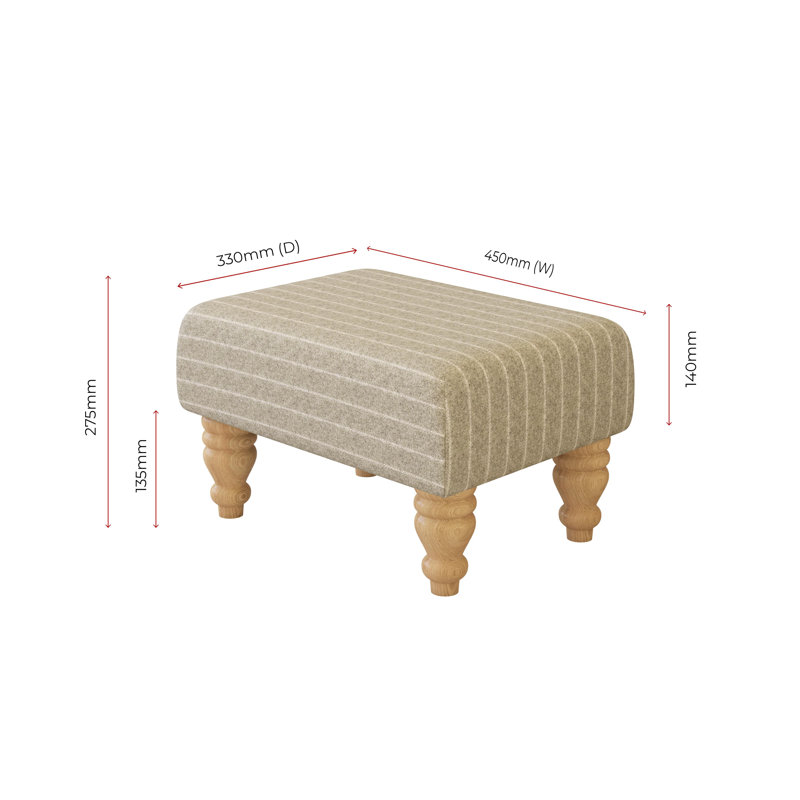 Autryville Wood Turned Leg - Pinstripe Wool, Natural, Linen Beige