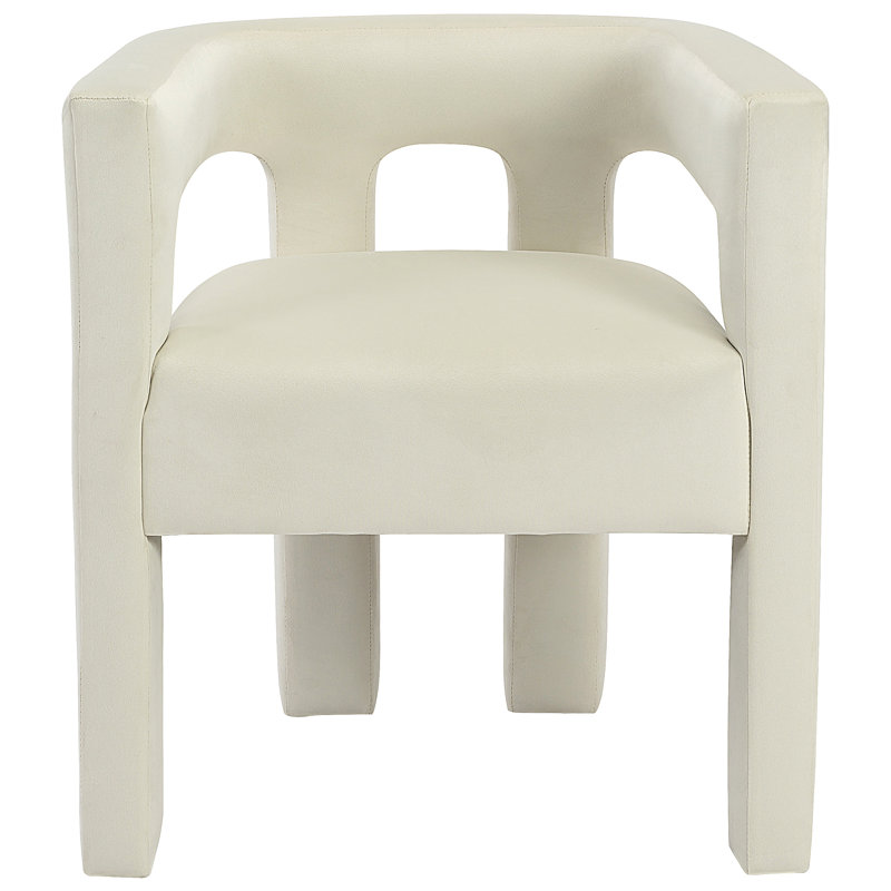 Iwinosa 18.5'' H Velvet Upholstered Armchair, Cream Velvet