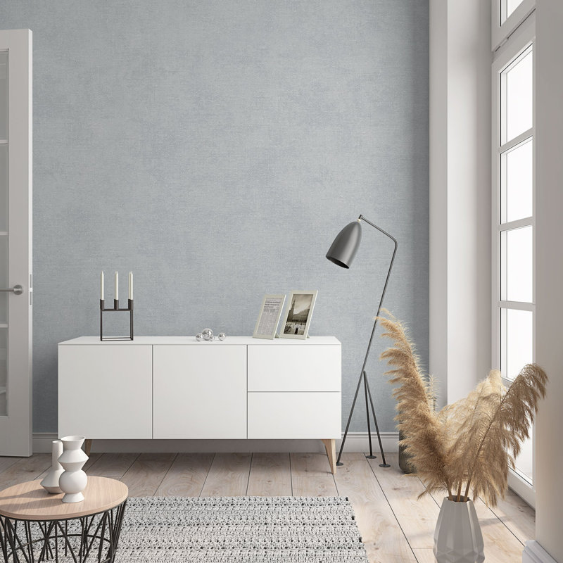Textures Collection Linen Texture Sheen Finish Wallpaper Roll, Gray