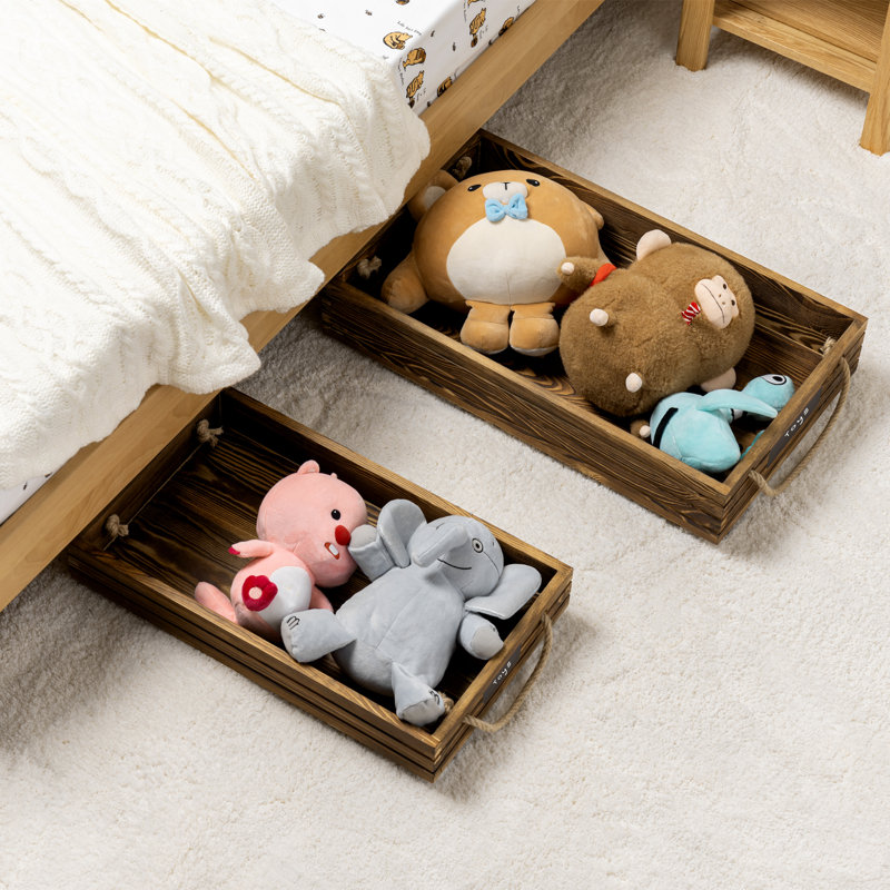 2 Piece Rolling Underbed Organizer Storage Bins Set