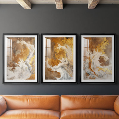 ABSTRACT Series CDXLII - Impression sur mesure avec cadre de qualité supérieure - 3 pièces
