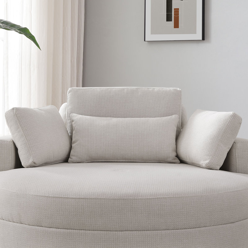 Dashton Upholstered Barrel Chair with Ottoman