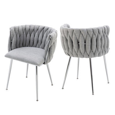 Uresti 17.75'' H Tufted Upholstered Metal Armchair