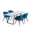 Goddard 4 Person Dining set - a Rectangular Extendable Dining Table with Metal Legs and a Set of 4 Quilted Velvet Dining Chairs for Dining Room - Modern Dining Table Set-1092275635-1092275632