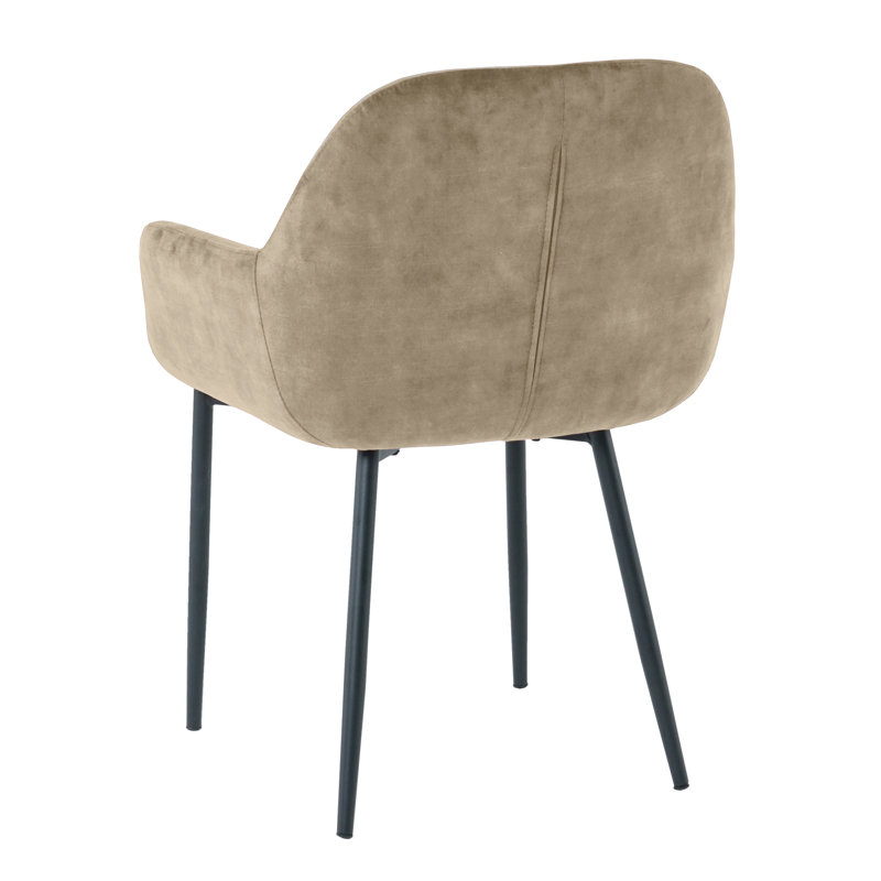 Charlestown 47cm H Velvet Upholstered Metal Armchair, Beige