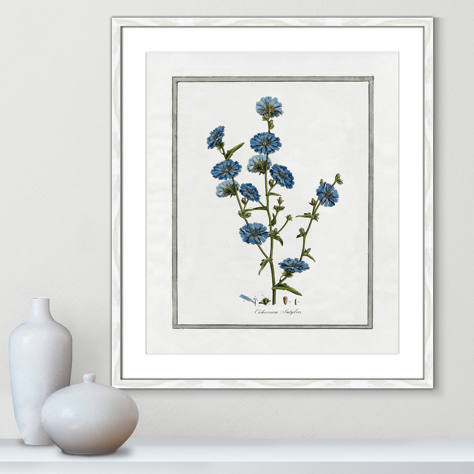 Colombe "Soft Botanical I" Print, 21.5" W x 25.5" H, White Framed