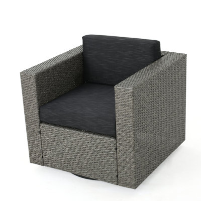 Chaise de terrasse pivotante avec coussins Arville