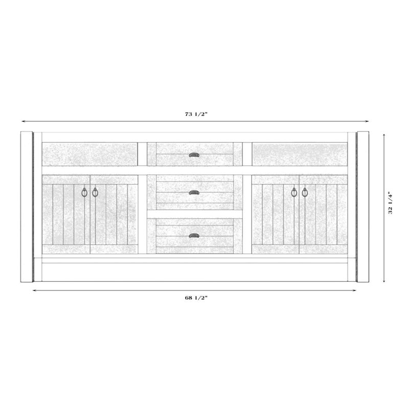 Fireside Lodge Barnwood Vanity - 6-foot - without Top - Double Sink