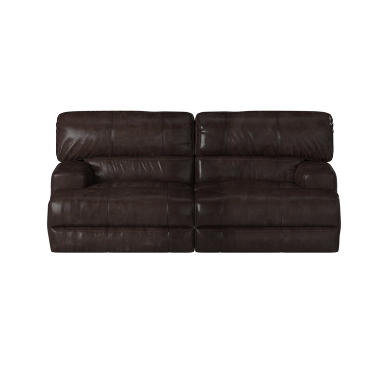 Anjuman 93" Leather Match Reclining Sofa, Chocolate Leather Match, Power, Yes