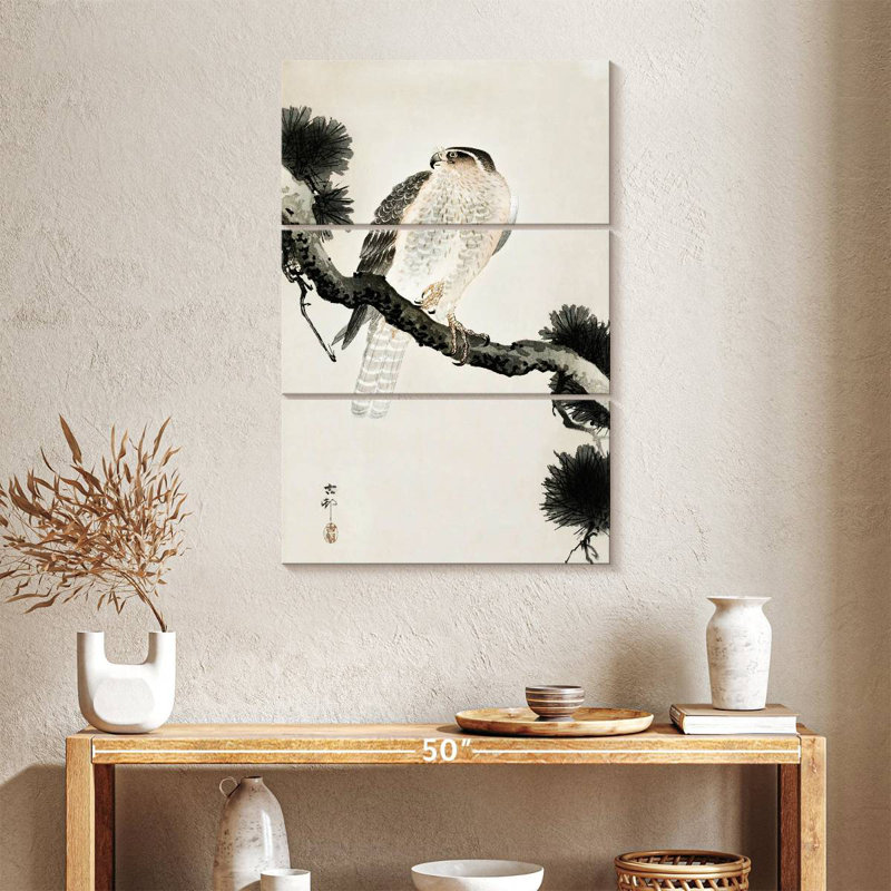 Brampt Hawk On Pine Branch, 23" H x 14" W