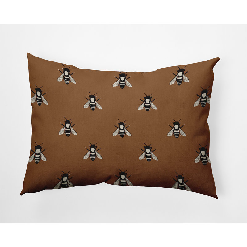 Coussin décoratif Bee Buzz, Ours d'or, H 14 po x l 20 po, Rectangle