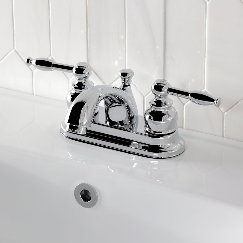 Robinet de salle de bain central à avec drain escamotable abs Knight, Chrome poli