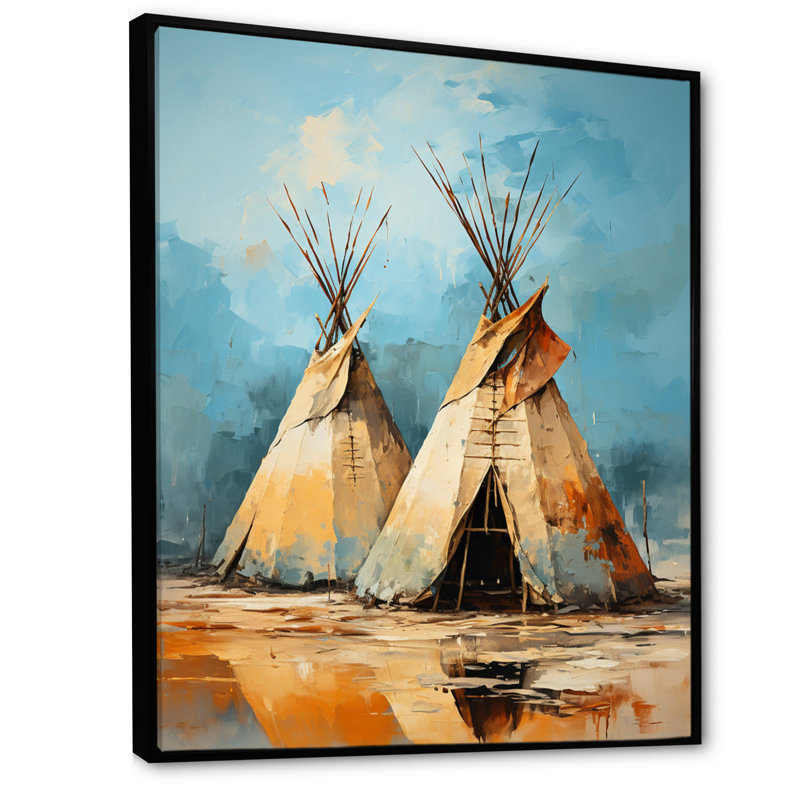 «Yellow Native Tent Rhythms Collage III», reproduction d'art sur toile encadrée, H 44 po x l 34 po x P 1,5 po