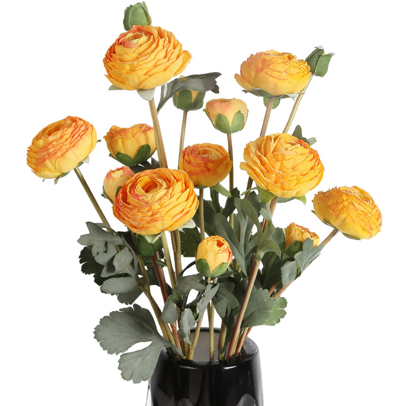 Arrangement floral de longues branches artificielles, Jaune
