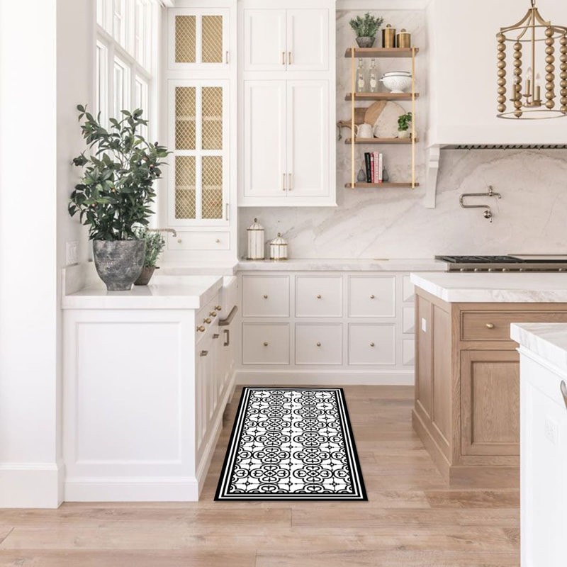 Davanti Vinyl Floor Mat - Alhambra Gardens Collection, Rectangle 2' x 3'