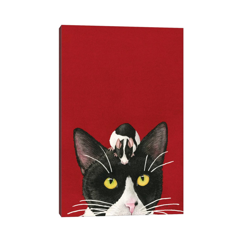 Black White Red All Over by Tracy Lizotte - Wrapped Canvas Print, 20.32 cm H x 30.48 cm W