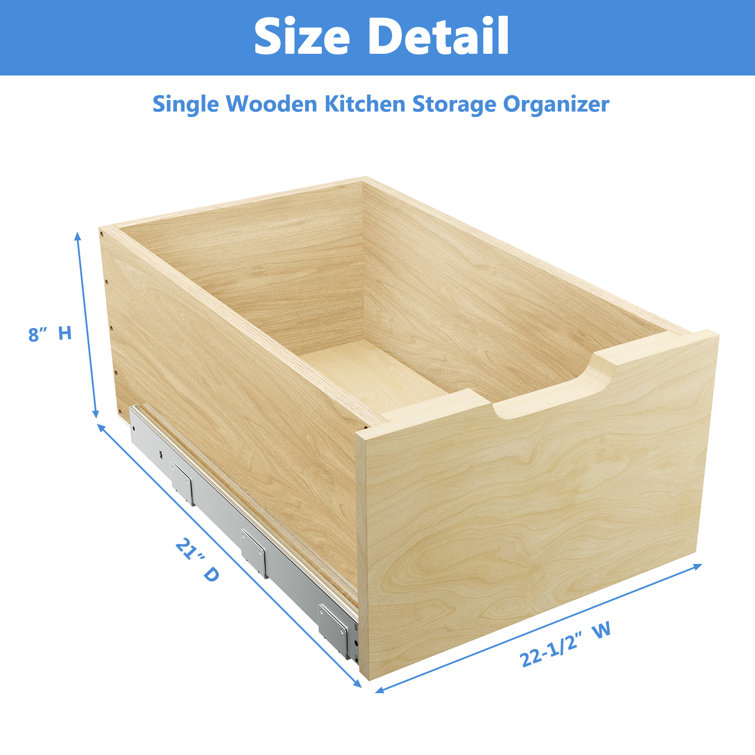 Pullout Cabinet Storage Drawer 13-1/4 Wide