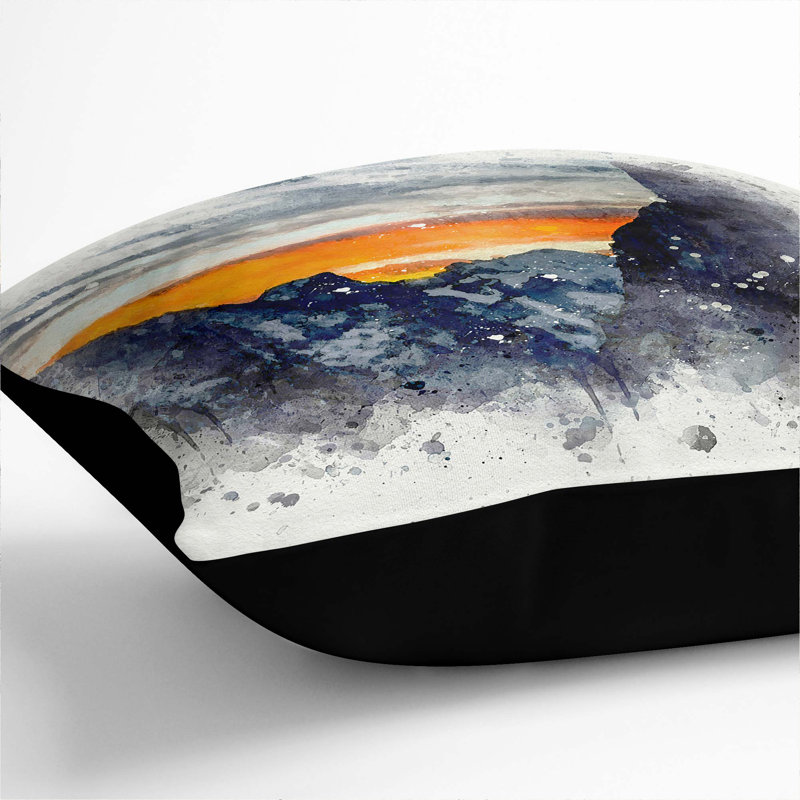 Sunset over Yosemite Cushion with Filling, Black, 55cm H x 55cm W x 20cm D