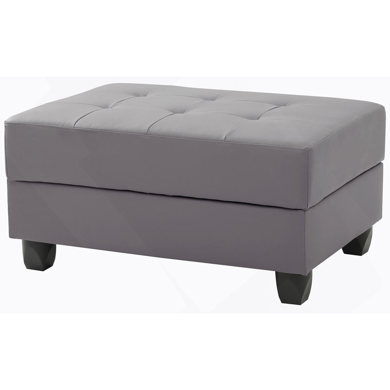 Chic Gray Contemporary Ottoman