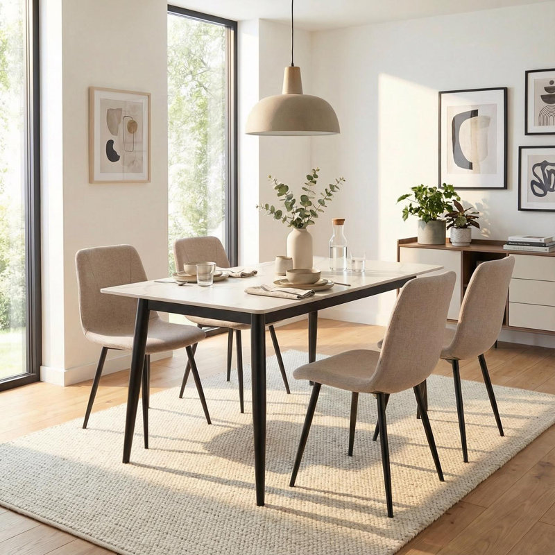 Stone Top Dining Table, Cream