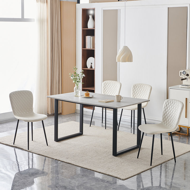Chaises de salle à manger rembourrées Modern, Beige