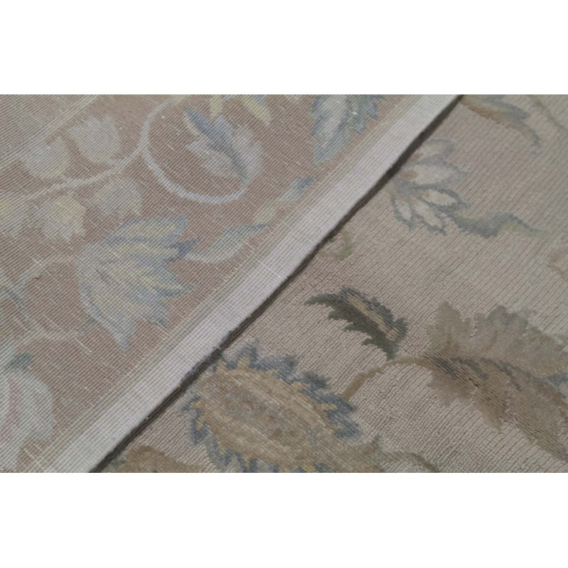 Hand-Knotted High-Quality Beige and Beige Area Rug