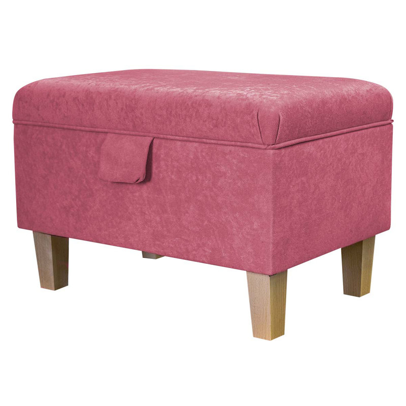 50cm Wide Rectangle Solid Colour Footstool Ottoman with Storage