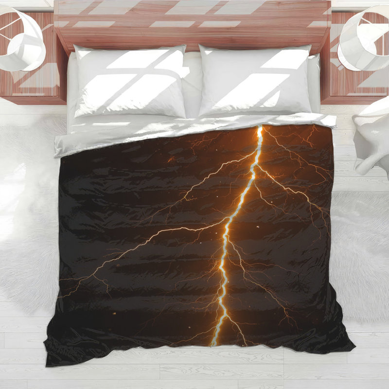 Bright Lightning Bolt Comforter, King