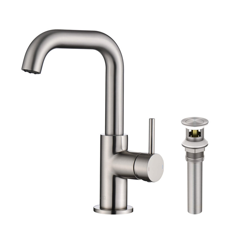 Robinet pour salle de bain à poignée simple Macon, Nickel brossé