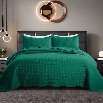 Ensemble de couvre-lit en microfibre embossée