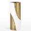 Vase en céramique cannelée blanche et dorée 10 "-404119044-404119051