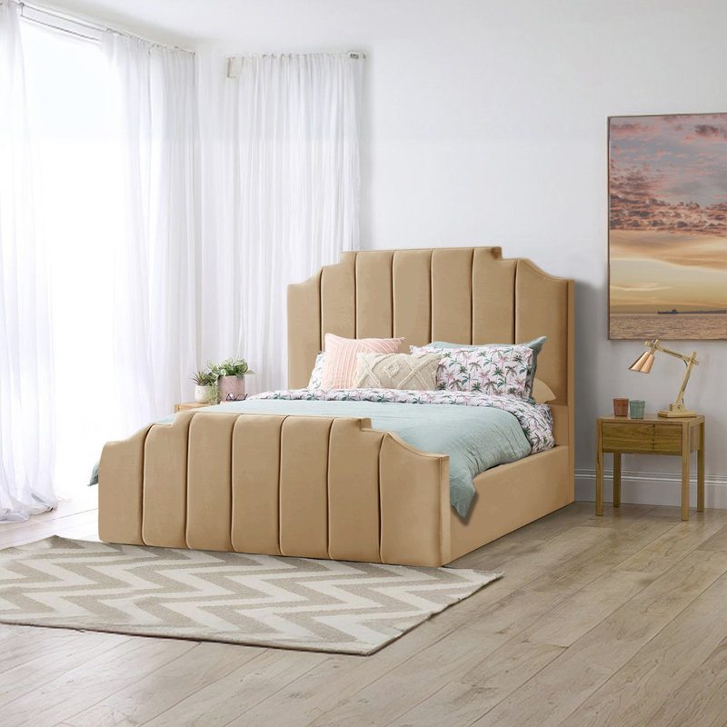 Antara Upholstered Bed, Double (4'6), Beige