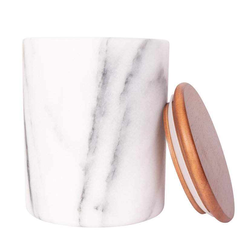 Pot en grès Artifacts Marble ™, Blanc mat, 1,24 kilogramme